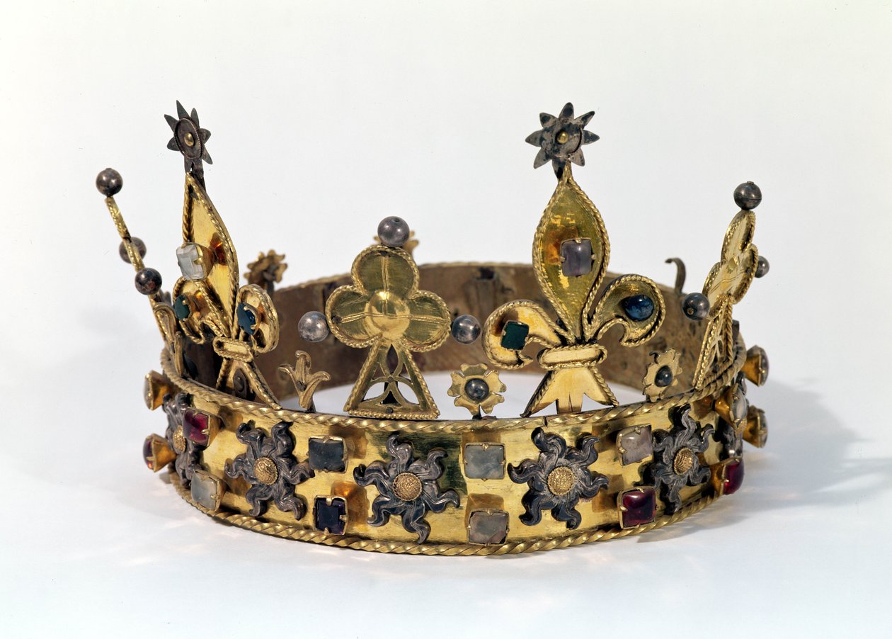 Francia Fülöp (1342-1404) temetési koronája 1404 (arany, gyöngy és drágakövek) alkotó: French School