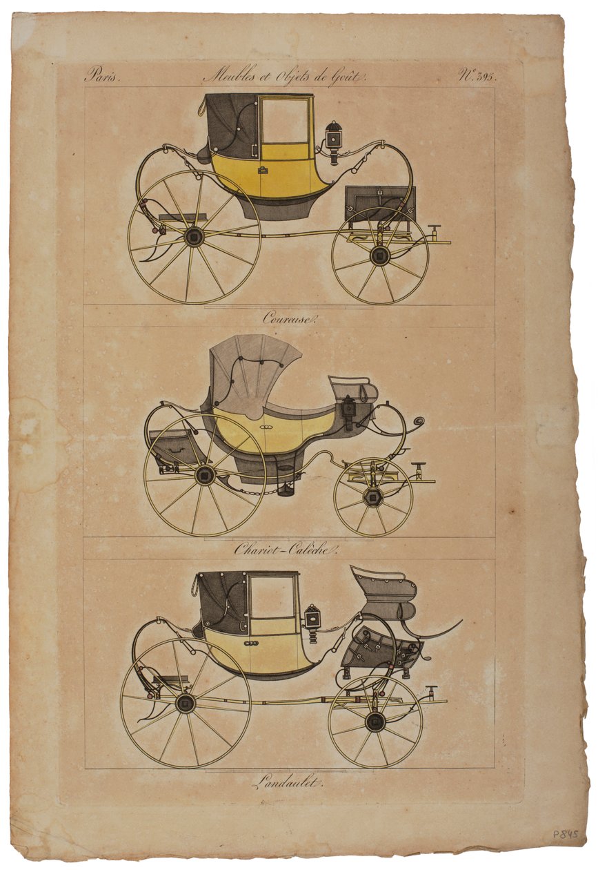 Furniture and Objects of Taste, No. 32, Phaeton Simple (színes metszet) alkotó: French School
