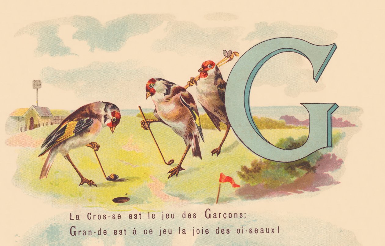 G: A Lacrosse a Fiúk játéka; Nagy a játékban a madarak öröme. alkotó: French School