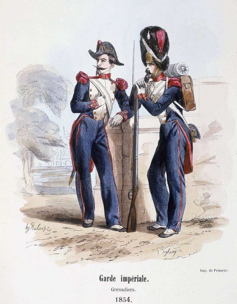 Birodalmi gárda: gránátosok (1854) - „A hadsereg története” című kiadványban, szerk. Borbély, Párizs alkotó: French School