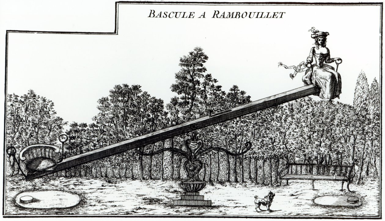 Kerti fűrész Rambouillet-ban, George Louis le Rouge Details des Nouveaux Jardins a la Mode című könyvéből, 1775-78. alkotó: French School