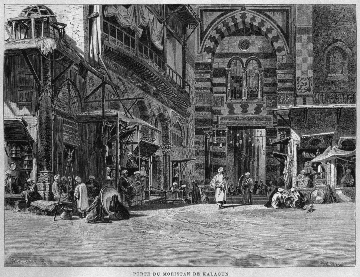 Biwaristande Qalawim kapuja, LEgypte-ből, Georg Moritz Ebers, 1881 alkotó: French School