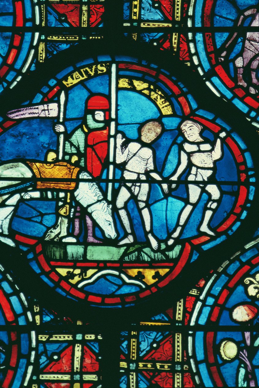 Ikrek és május, a Zodiákus ablakból, 13. század alkotó: French School