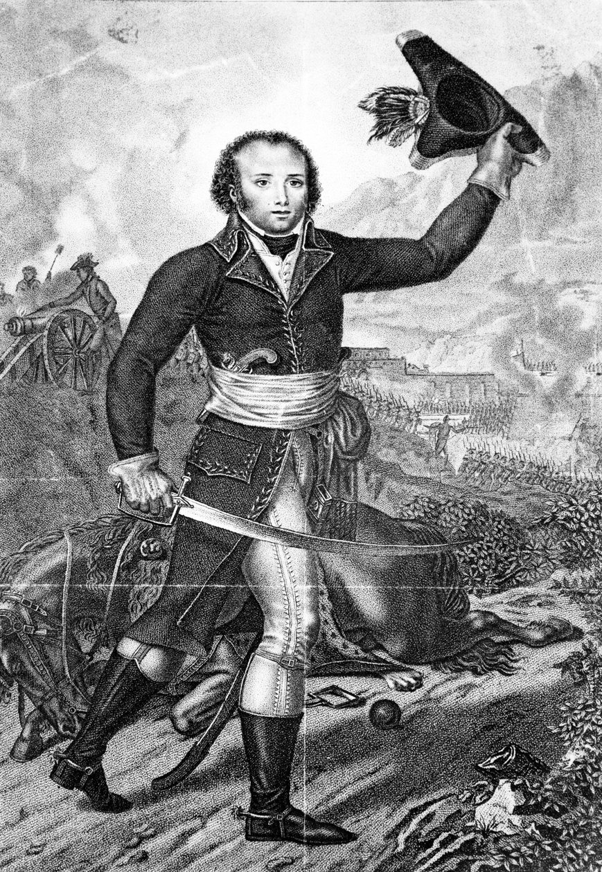 Alexandre Dumas tábornok francia köztársasági egyenruhában a csatatéren, 1797 körül alkotó: French School