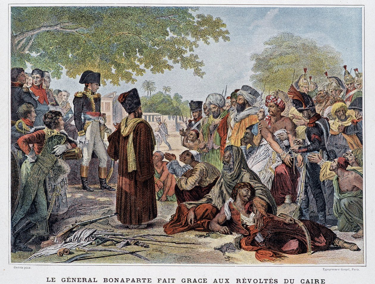 Bonaparte tábornok a kairói lázadásoknak köszönhető – a „Victoires et Conquêtes des Armees Francaises”-ben, Párizs, 19. század. alkotó: French School
