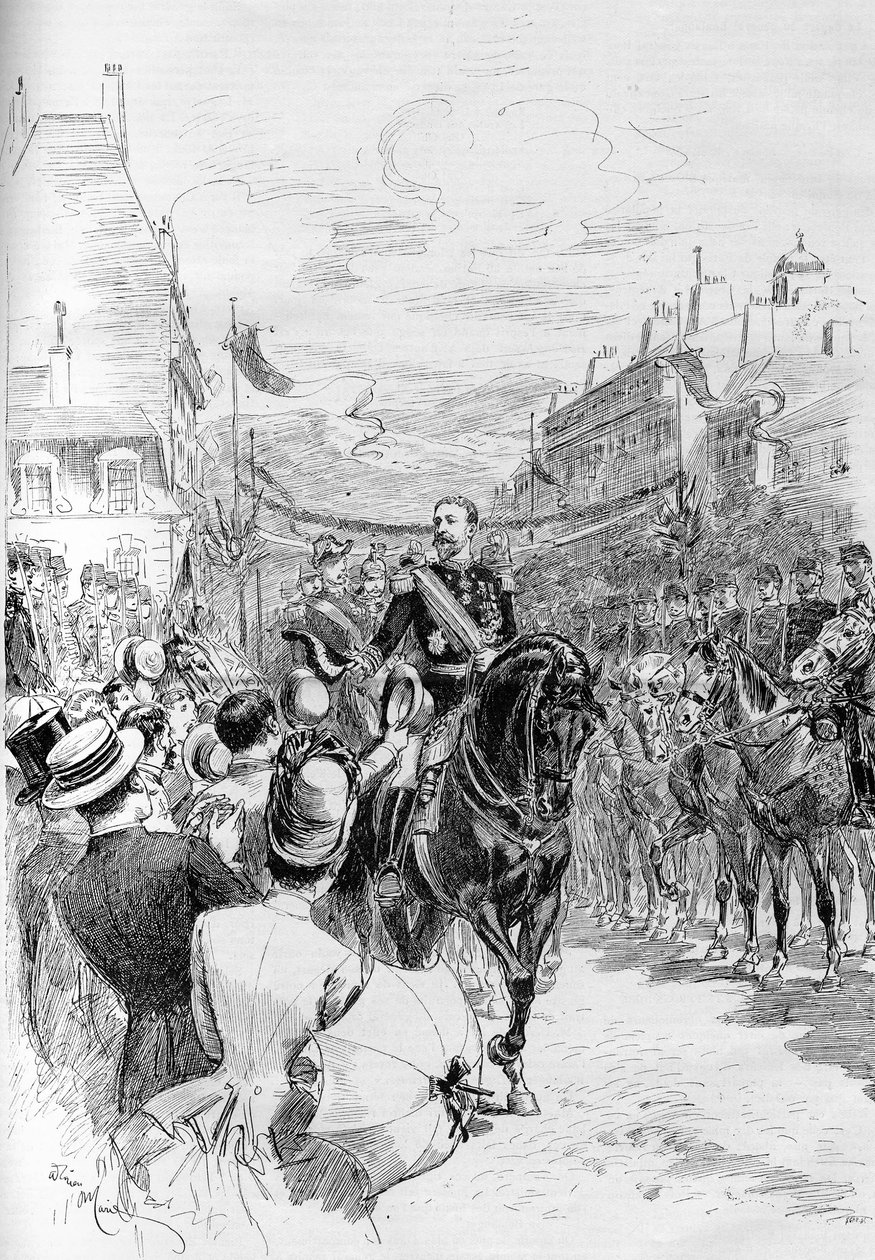 Boulanger tábornok hivatalosan 1887-ben lépett be Clermont Ferrandba (Clermont-Ferrand). alkotó: French School