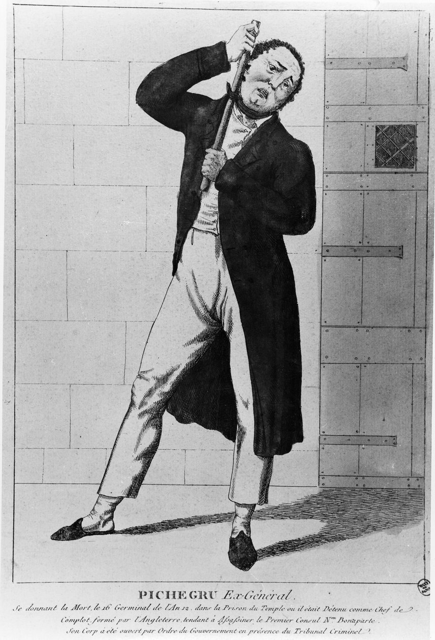 Charles Pichegru tábornok (1761-1804) megfojtotta magát a templomban alkotó: French School
