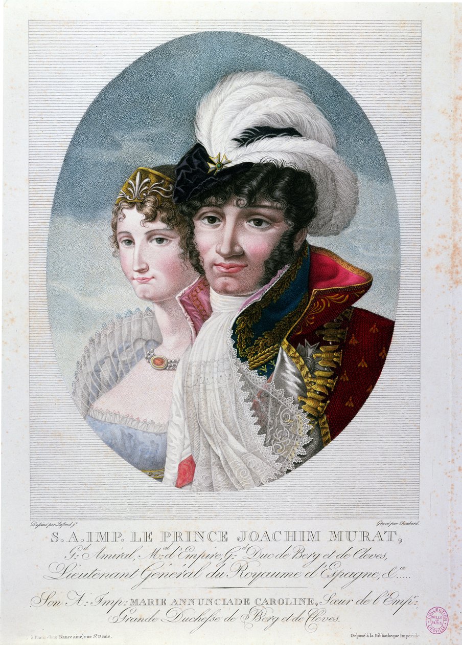 Joachim Murat tábornok (kb.1767-1815) és felesége, Caroline Bonaparte (1782-1839) alkotó: French School