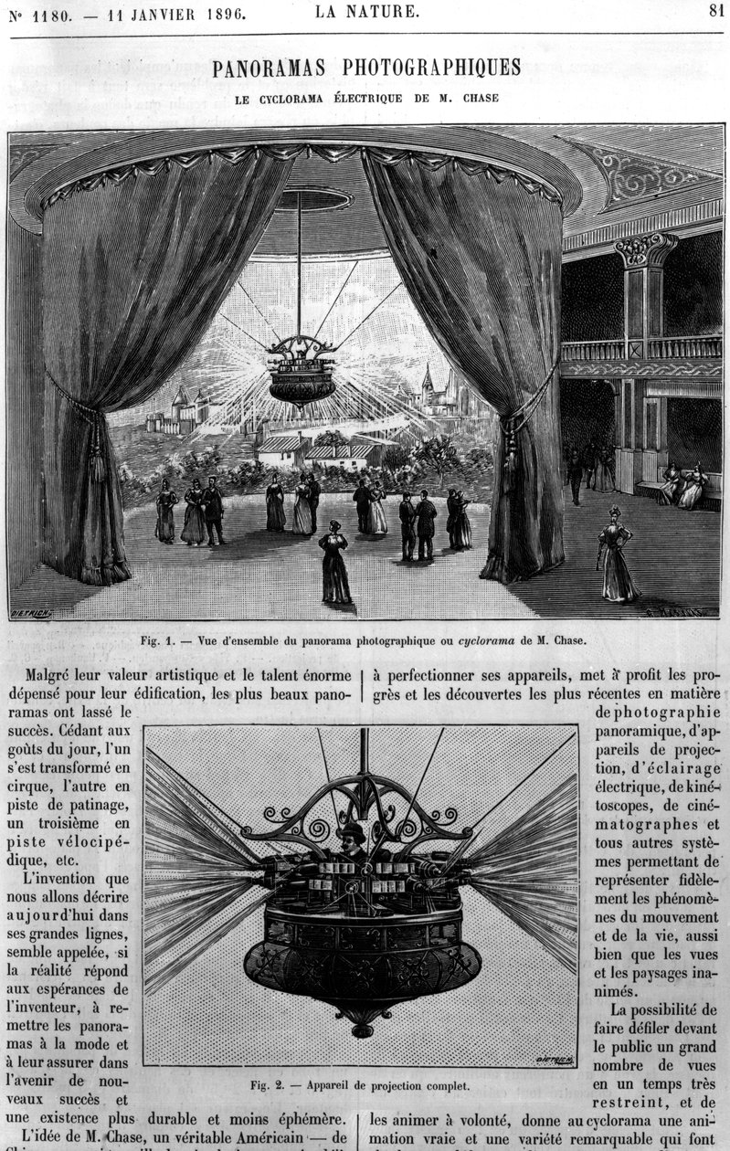 A Chase Electric Cyclorama általános képe, a La Nature-ből, 1896 alkotó: French School