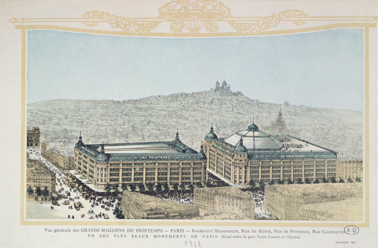 A párizsi Printemps áruház általános képe, 1911 alkotó: French School