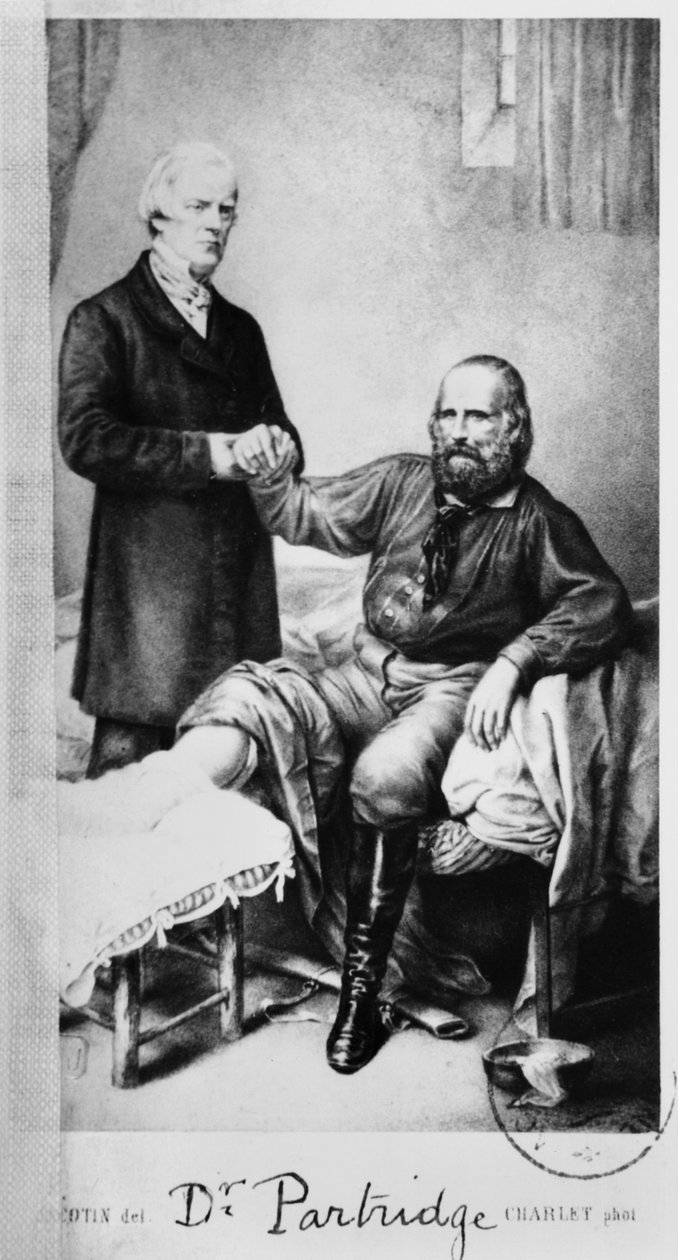 Giuseppe Garibaldi (1807-82) Partridge doktorral, 1862 körül alkotó: French School