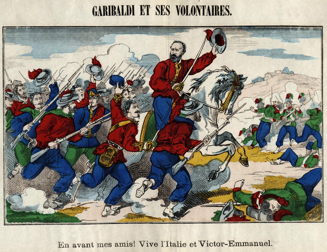Giuseppe Garibaldi és az önkéntesek alkotó: French School