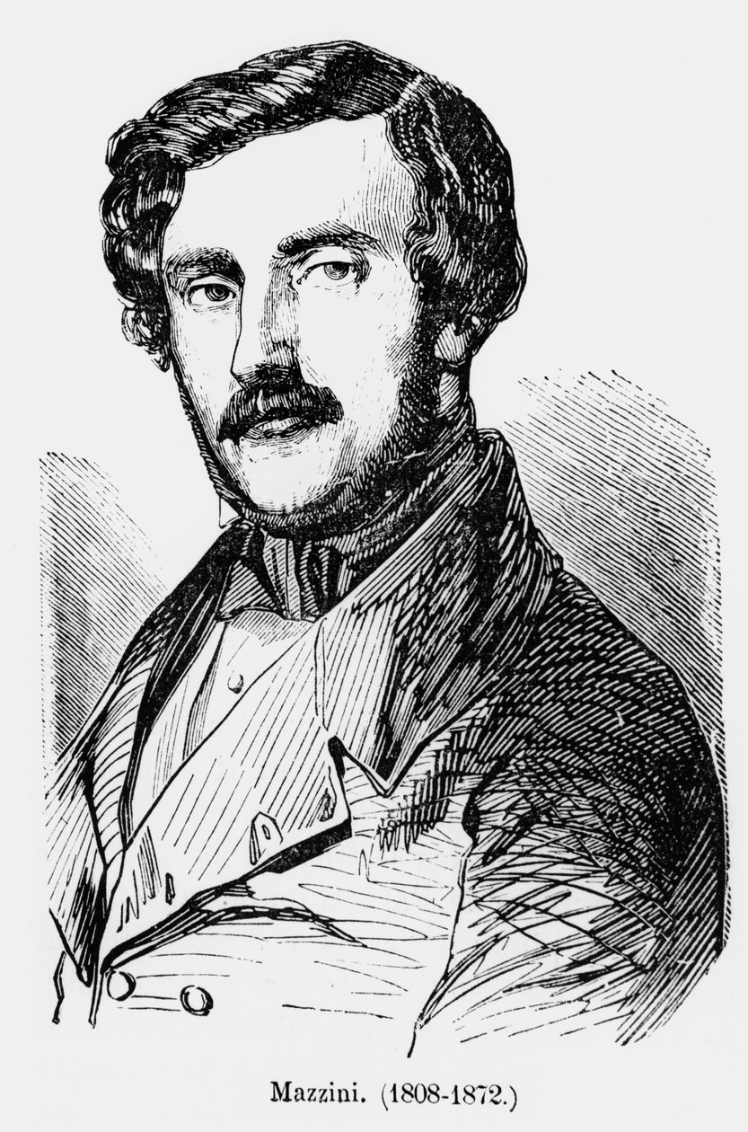 Giuseppe Mazzini (1805-72) 1850 körül alkotó: French School