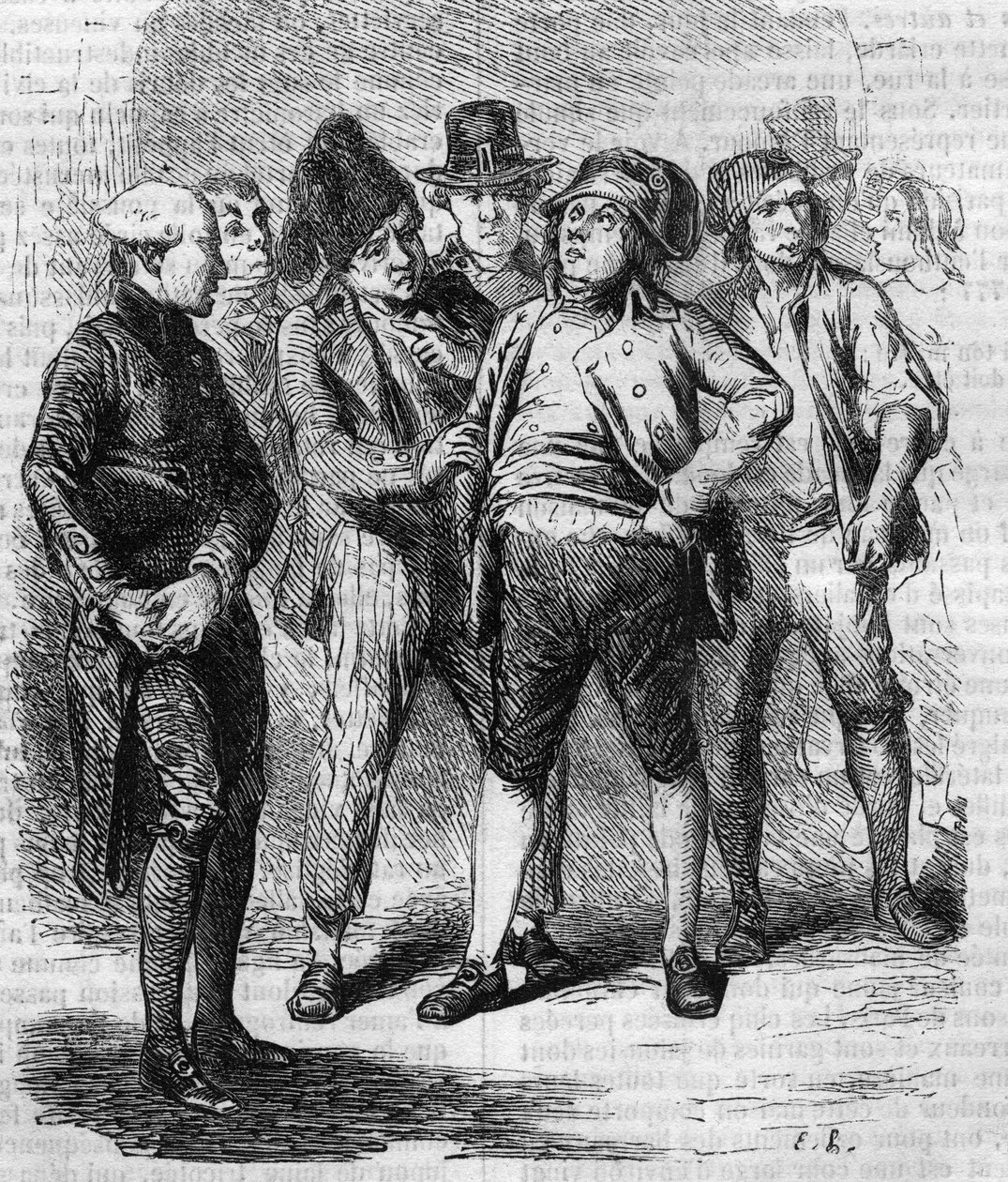 Goriot szekciójának elnöke volt a forradalom idején. Metszet 19. század közepe. Illusztráció Honore de Balzac (1799-1850) „The Father Goriot”-hoz. alkotó: French School