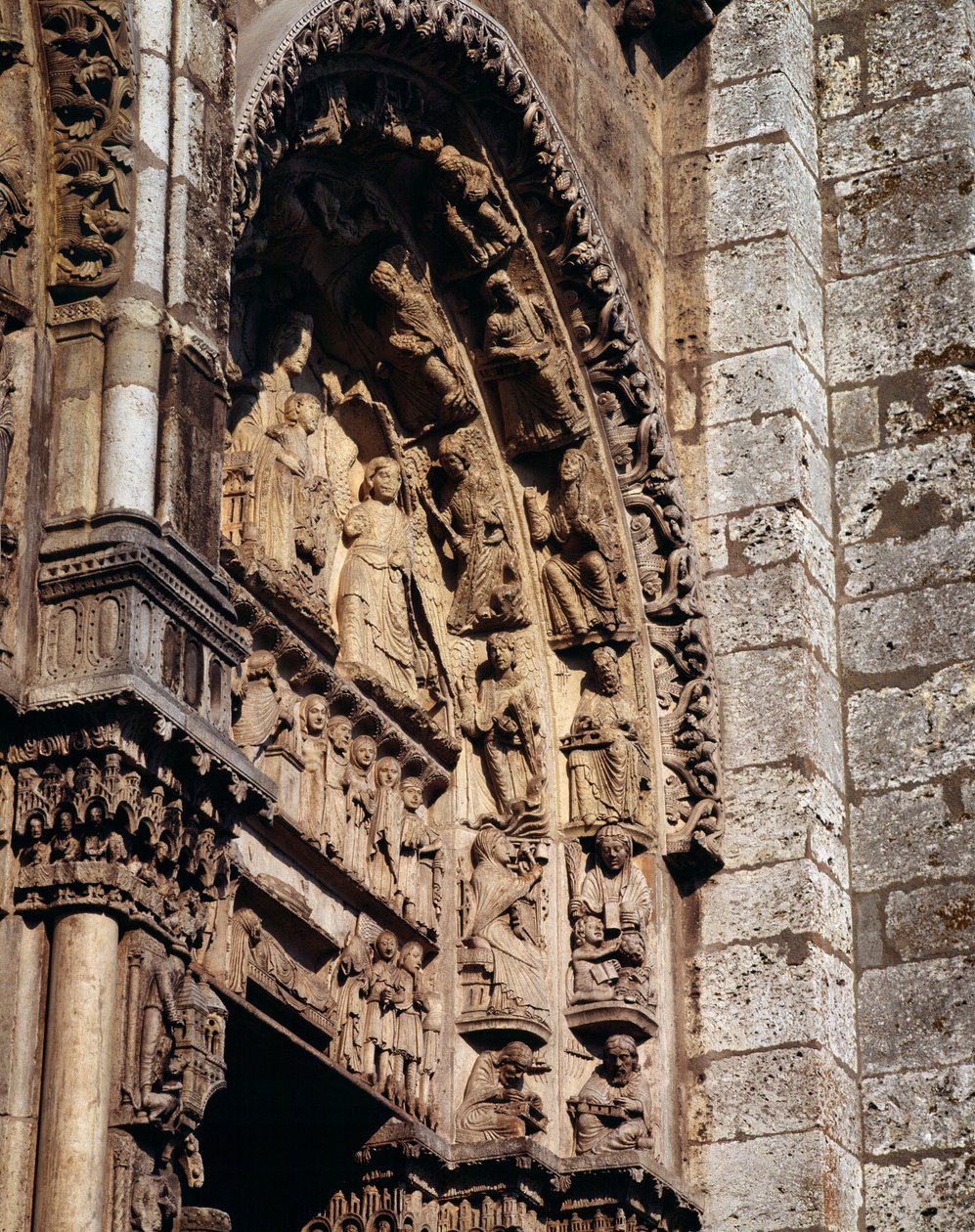 Gótikus művészet: „” részlet a Notre Dame de Chartres-i bazilika királyi portáljának timpanonjáról alkotó: French School