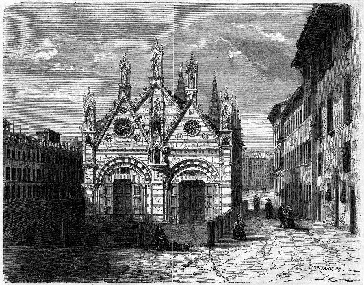 Gótikus építészet: a Santa Maria della Spina templom külső képe (13. század-14. század) Pisában (Pisa), Olaszország alkotó: French School