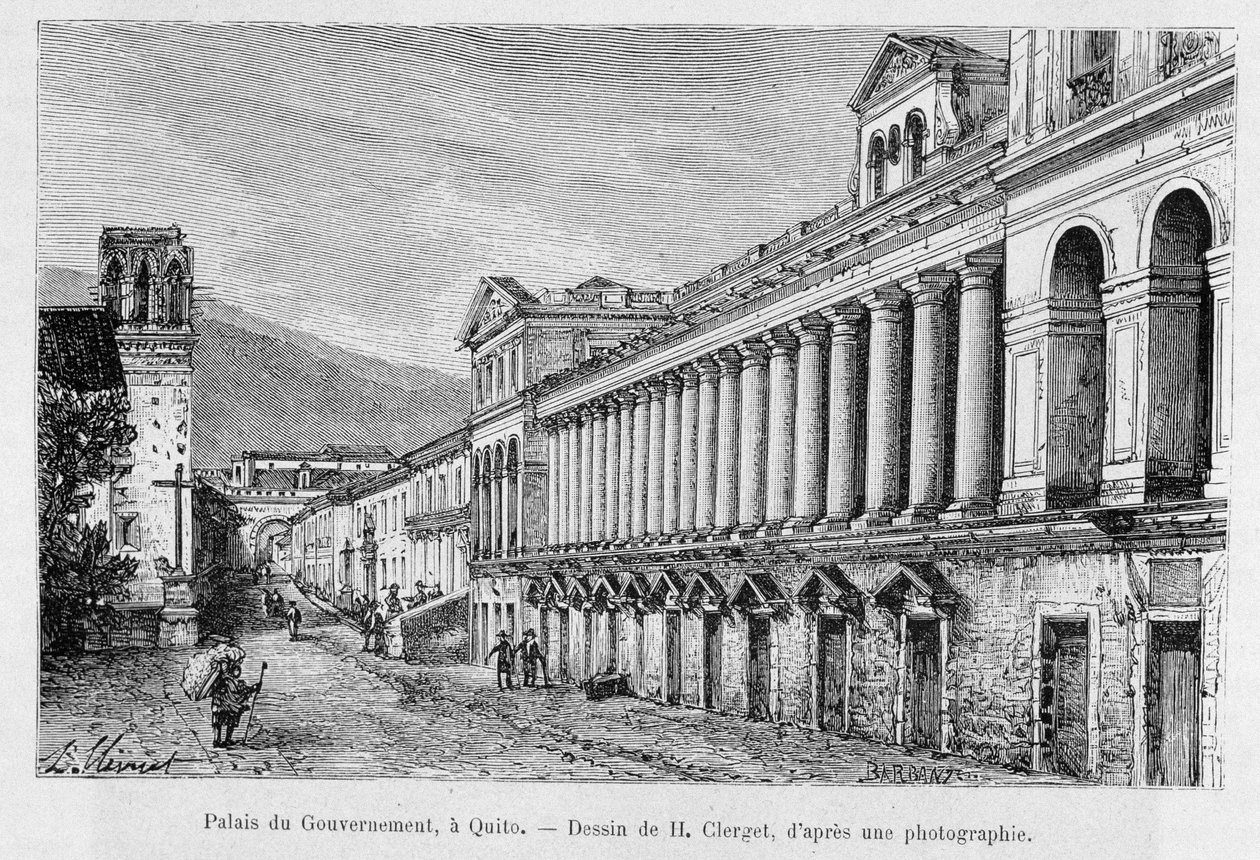 Kormányzati palota Quitóban, Ecuadorban - a „” Világ körül”” 2. félévben. 1883. alkotó: French School