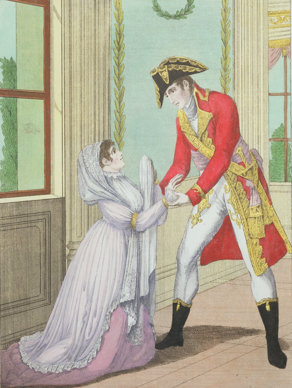Napóleon kegyelme Madame de Polignacnak férje, Armand Polignac számára, 1804 alkotó: French School