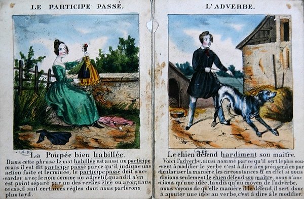 Nyelvtan gyerekeknek. 1850 körül (színes litó) alkotó: French School