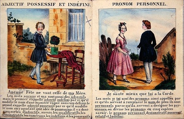 Nyelvtan könyv gyerekeknek. 1850 körül (színes litó) alkotó: French School