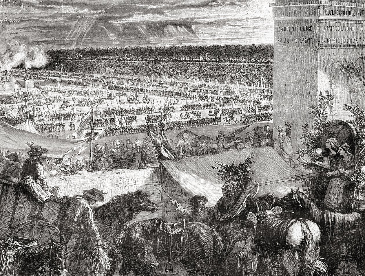 Grande Federation, 1790. július 14., Louis Blanc (1811-82) „Histoire de la Revolution Francaise” című művéből alkotó: French School