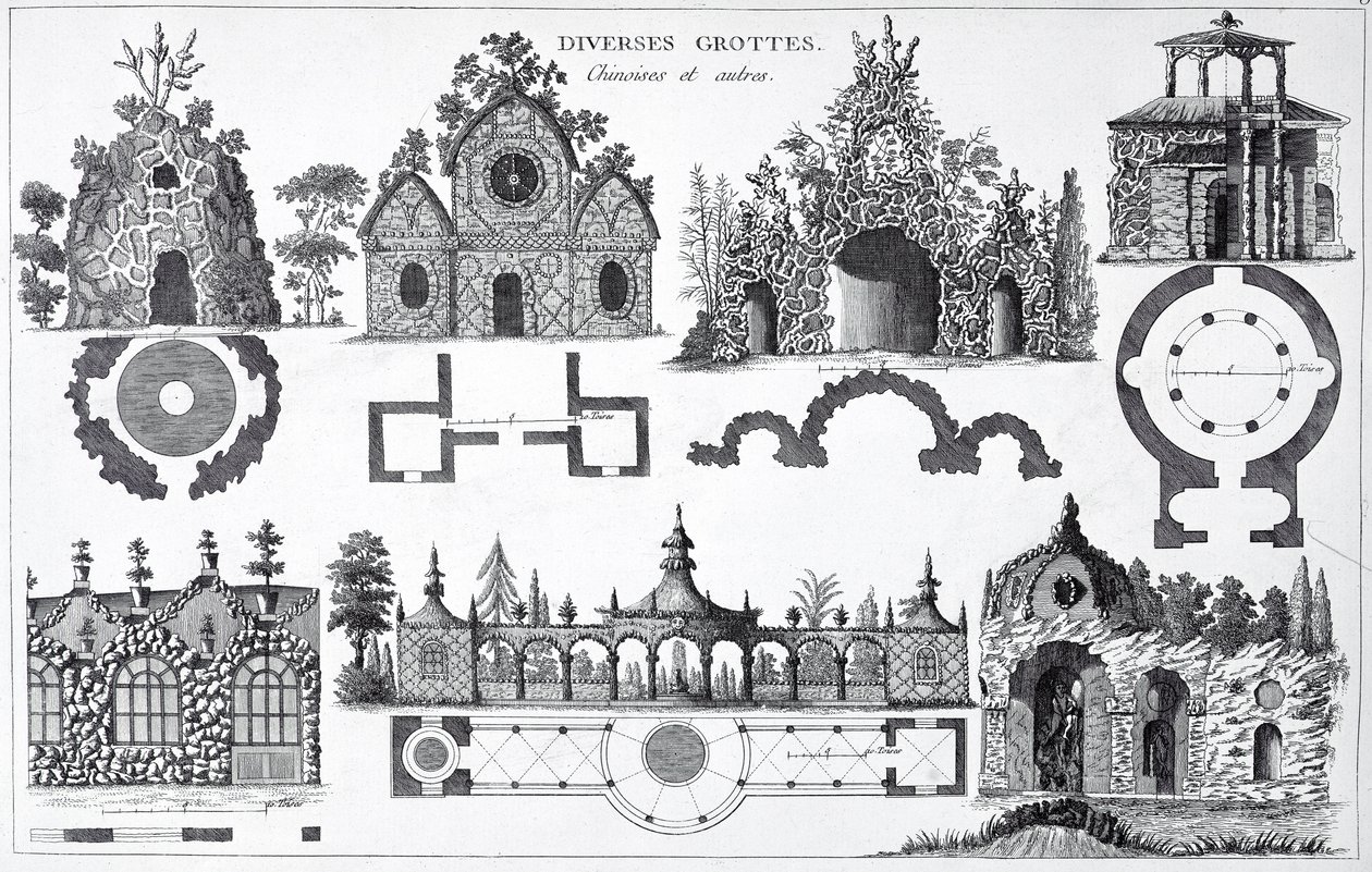 George Louis Le Rouge barlangtervei az angol-kínai kertekből, 1775-78 között alkotó: French School