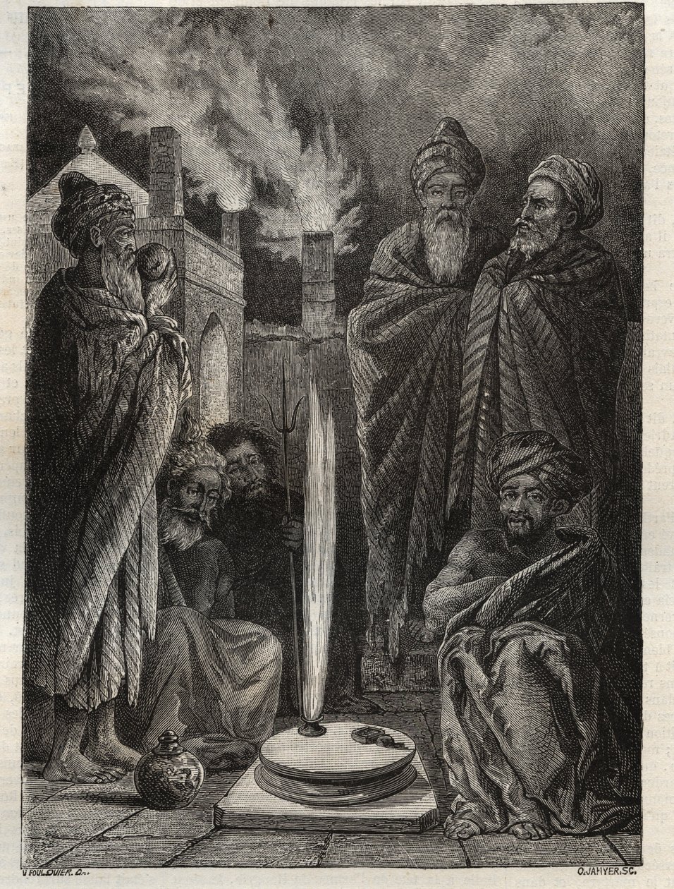 Guebre (vagy zoroasztriánus) Baku mellett (Baku, Azerbajdzsán) - Tűzimádók - Maurice La Charest új nemzeti enciklopédiája - 1870 - alkotó: French School