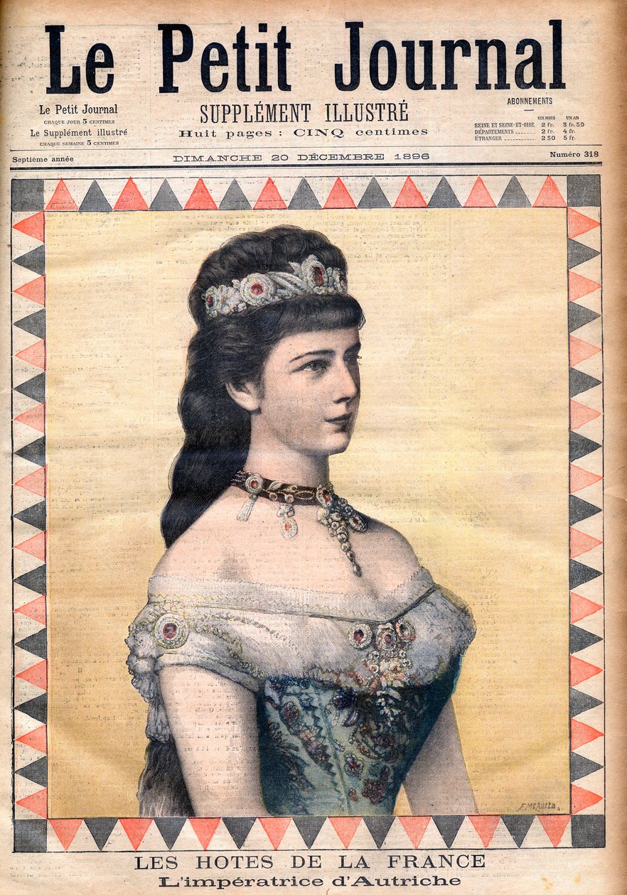 Franciaország vendégei: Erzsébet császárné (Sissi), I. Ferenc József osztrák hitvese a "Le Petit Journal"-ban 1896. december 20-án (metszet) alkotó: French School