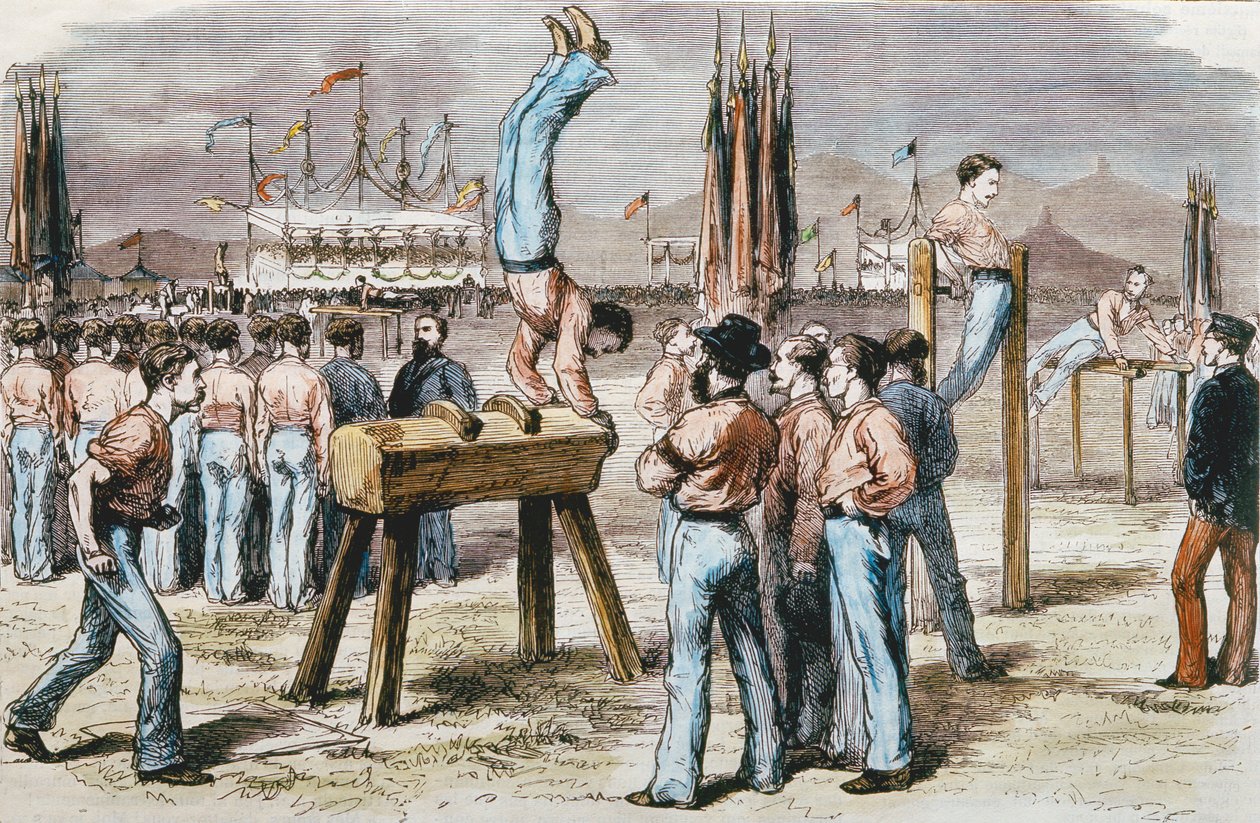Tornaverseny, 1876 (színes metszet) alkotó: French School