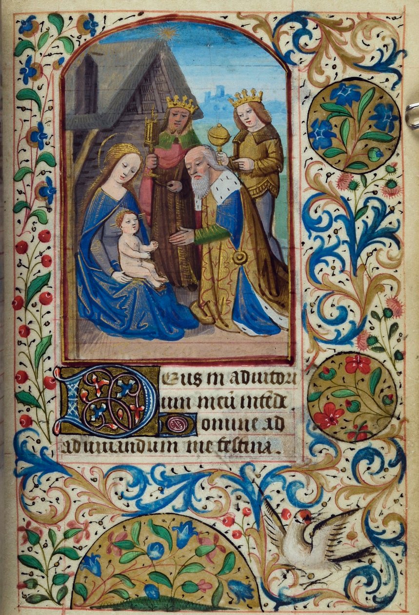 H/L-3-3 fol. 66r A mágusok imádása, az órák könyvéből, Párizs használata, 15. század közepe alkotó: French School