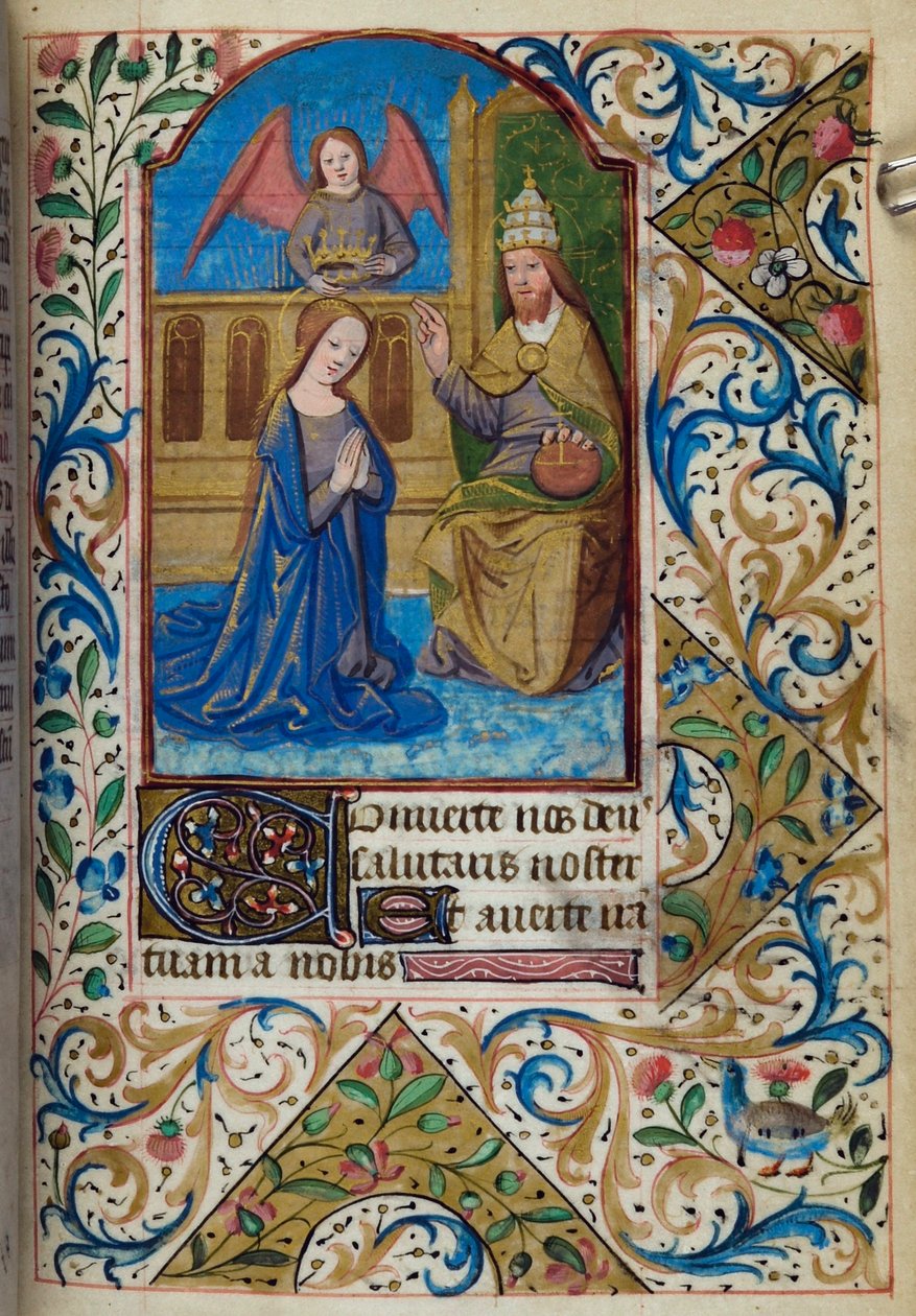 H/L-3-3 fol. 80. Szűz koronázása, az órák könyvéből, Párizs használata, 15. század közepe alkotó: French School