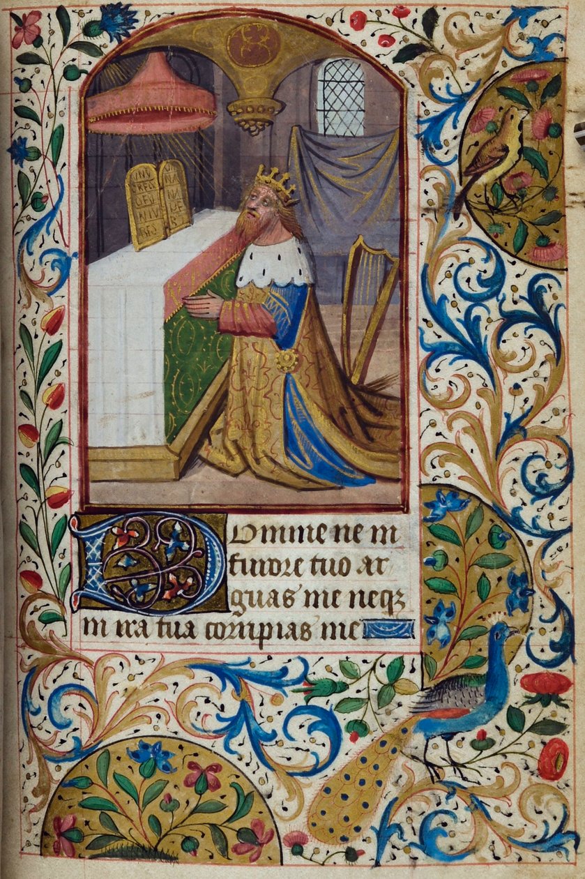 H/L-3-3 fol. 85r Dávid király, az Órák könyvéből, Párizs használata, 15. század közepe alkotó: French School