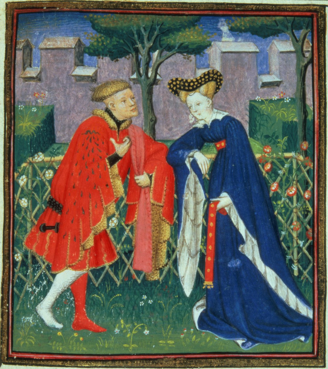 Harl 4431 f.376 Száz ballada egy hölgyről és szeretőjéről, párizsi példány, 1410-1515 körül alkotó: French School