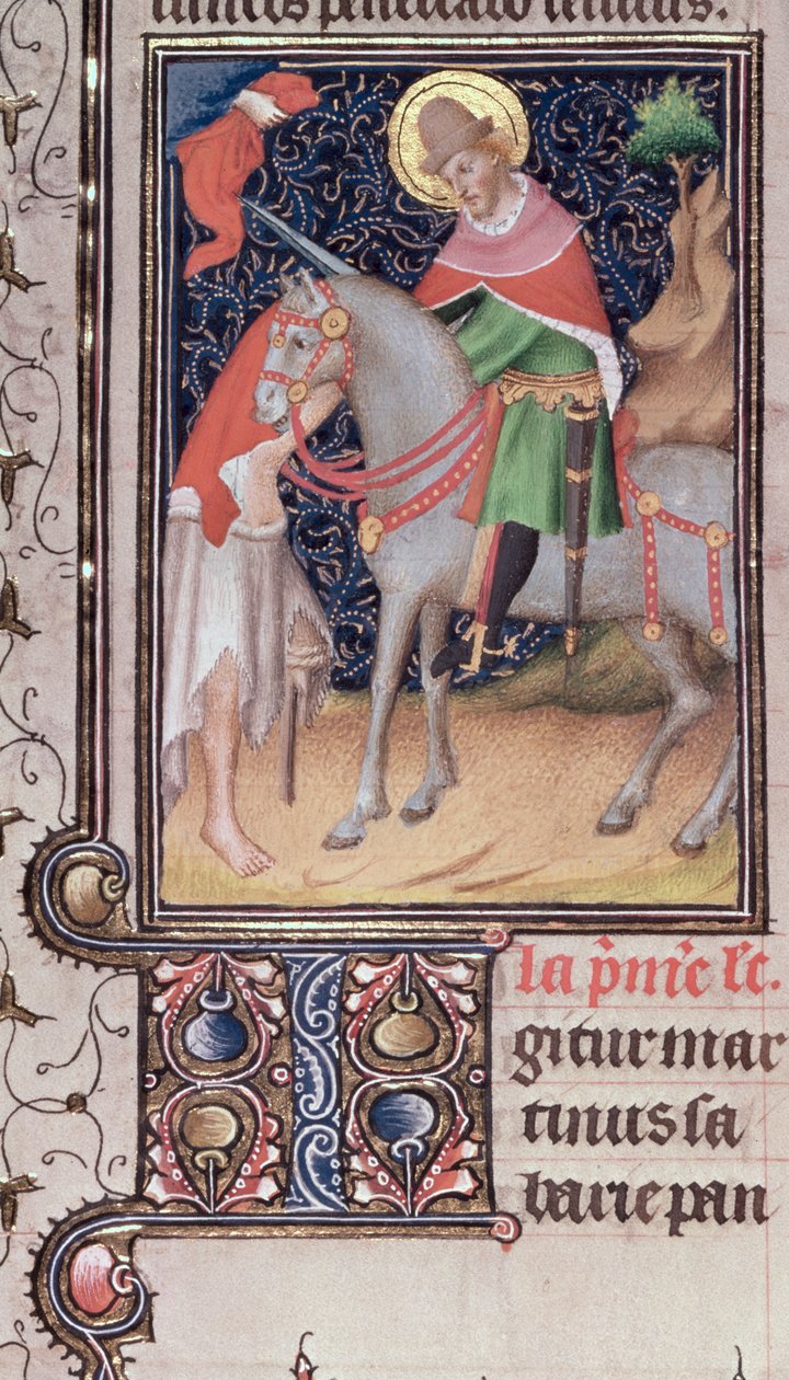 Harley 2897, f.435: Tours-i Szent Márton, a Limbourg-fivérek köre által gyártott, Párizsban megvilágítva (vellum) alkotó: French School