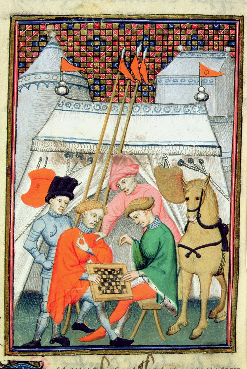 Harley 4431 f.133 Ulysses sakkozik, párizsi másolat, 1410-1415 körül (vellum) alkotó: French School