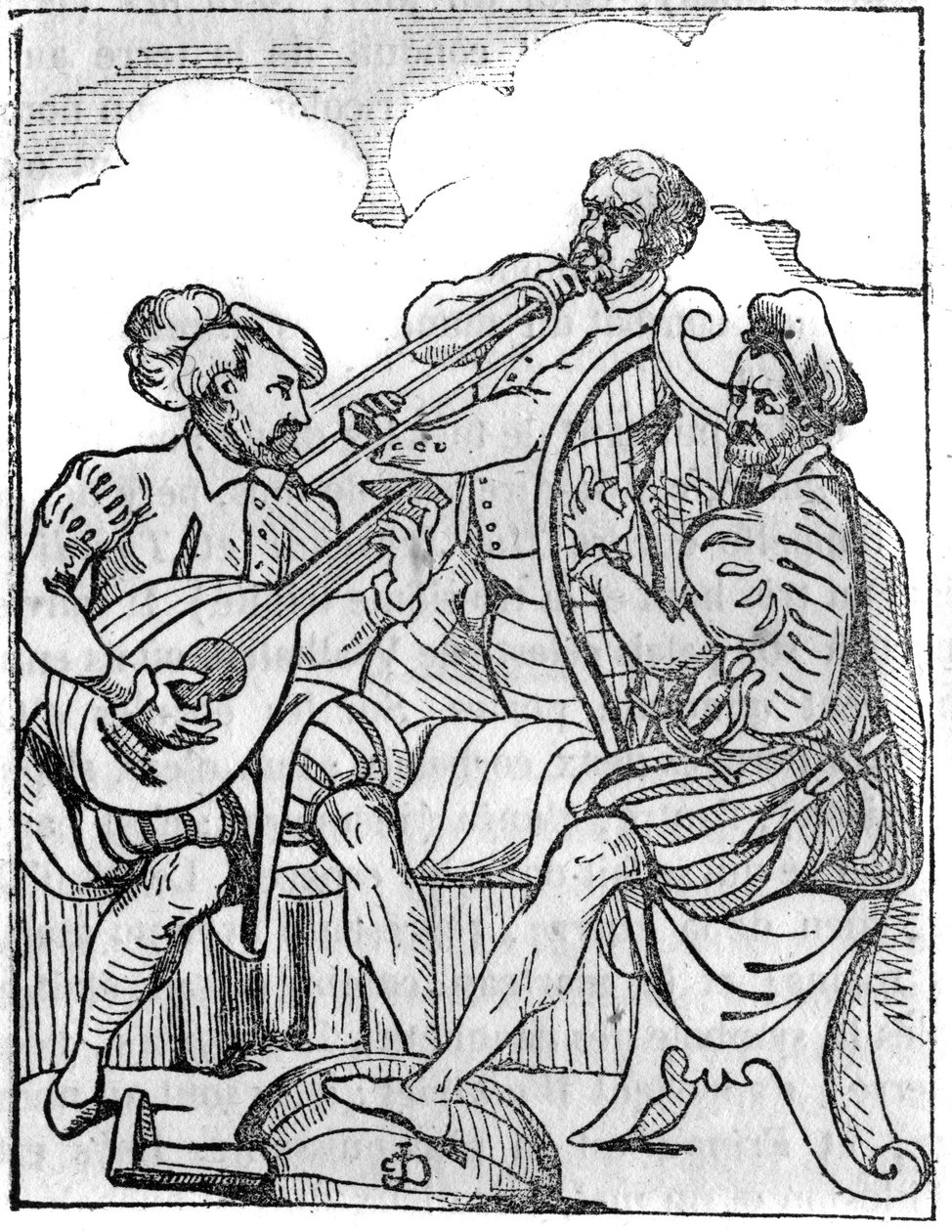 Hárfás és lantos (Cythara és Testudo) a XVI. „A festői boltban” 1836 alkotó: French School