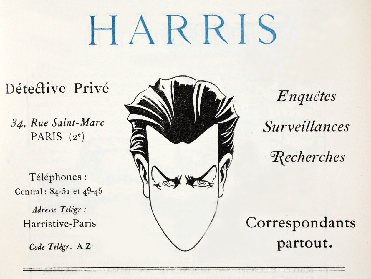 Harris – Magándetektív (pochoir print) alkotó: French School