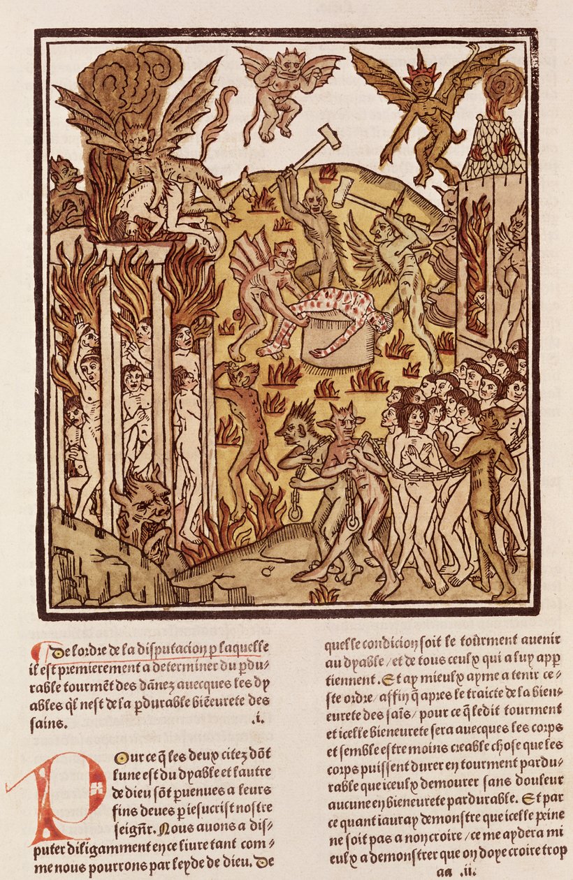 Pokol, a "La Cite de Dieu"-ból, 1486-87 (xilográf) alkotó: French School