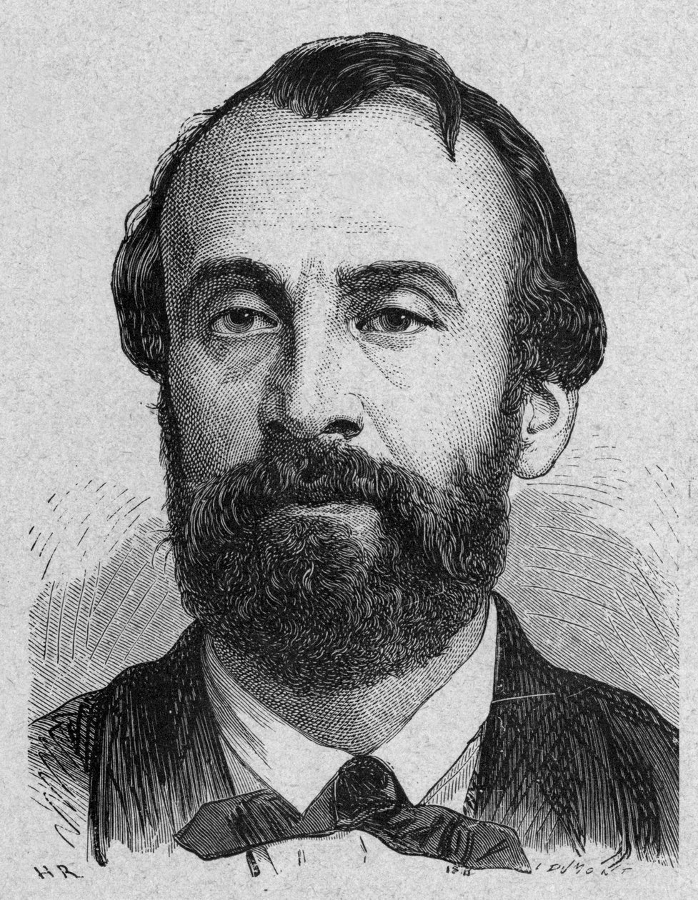 Henri Giffard (1825-1882) a gőzaerosztát francia feltalálója, metszet alkotó: French School