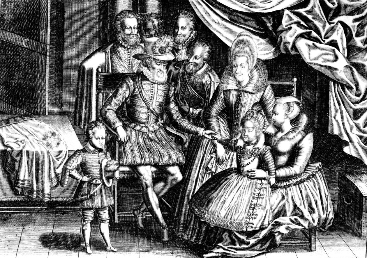 IV. Henrik (1553-1610) Franciaország királya családjával és tanácsosaival alkotó: French School