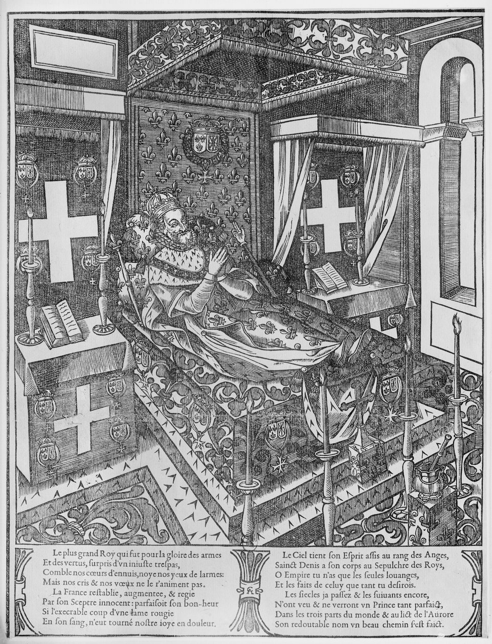 IV. Henrik (1553-1610) a halálos ágyán, 1610 alkotó: French School