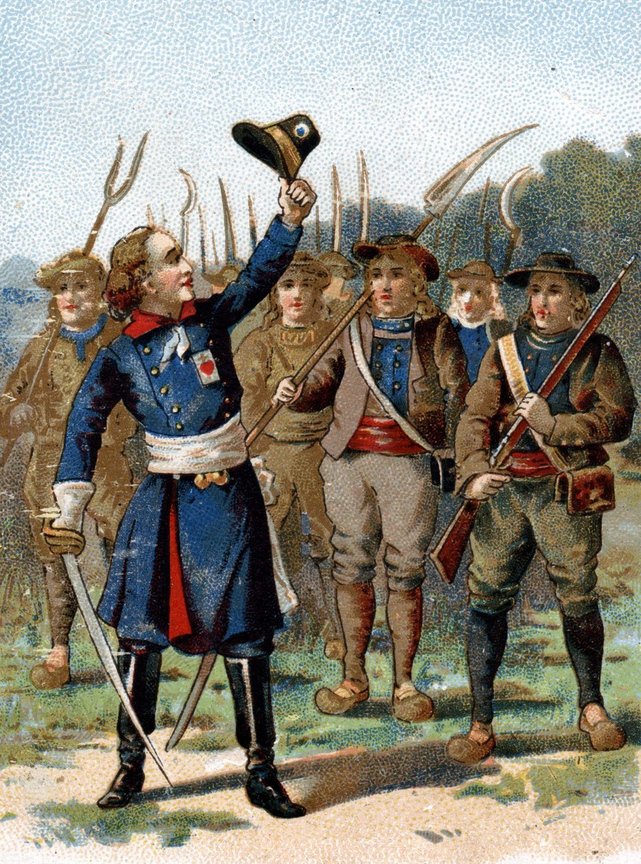 Henri du Vergier, La Rochejaquelein (vagy Verger de La Rochejacquelein) grófja (1772-1794), főnöke eladta. Jelző van a mellkasán. alkotó: French School