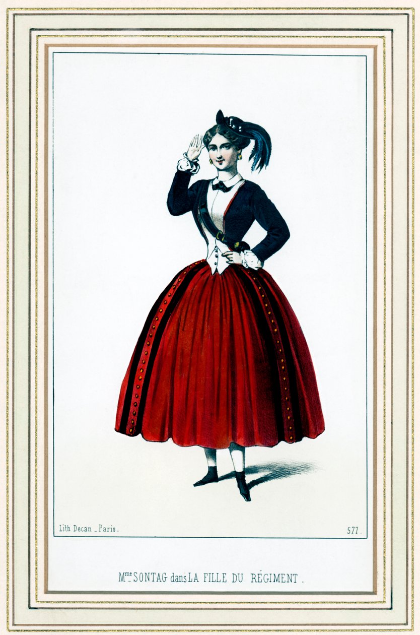 Henriette Sontag német szoprán, Donizetti La fille du régiment című művében alkotó: French School