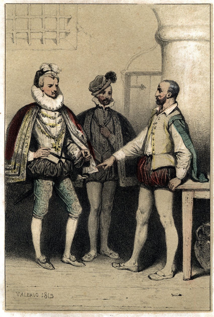III. Henrik (1551-1589), francia király, meglátogatja Bernard Palissy keramikust, a Bastille-ban raboskodott. Valerio kétszínű „” Scenes de la vie d