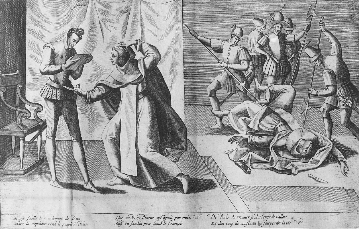 III. francia Henriket Jacques Clement meggyilkolta 1589. augusztus 1-jén alkotó: French School