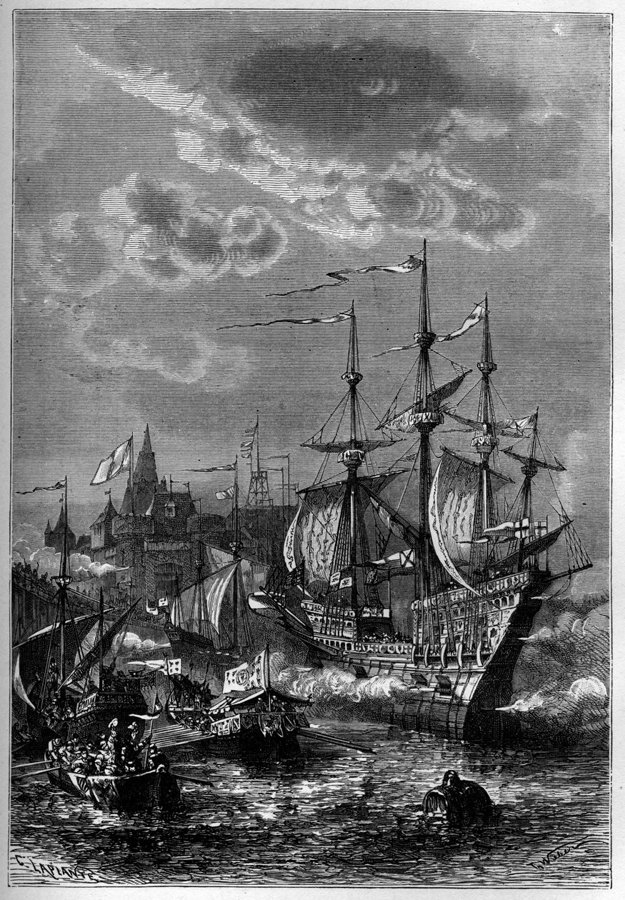 VIII. Henrik partra száll Calais-ban alkotó: French School