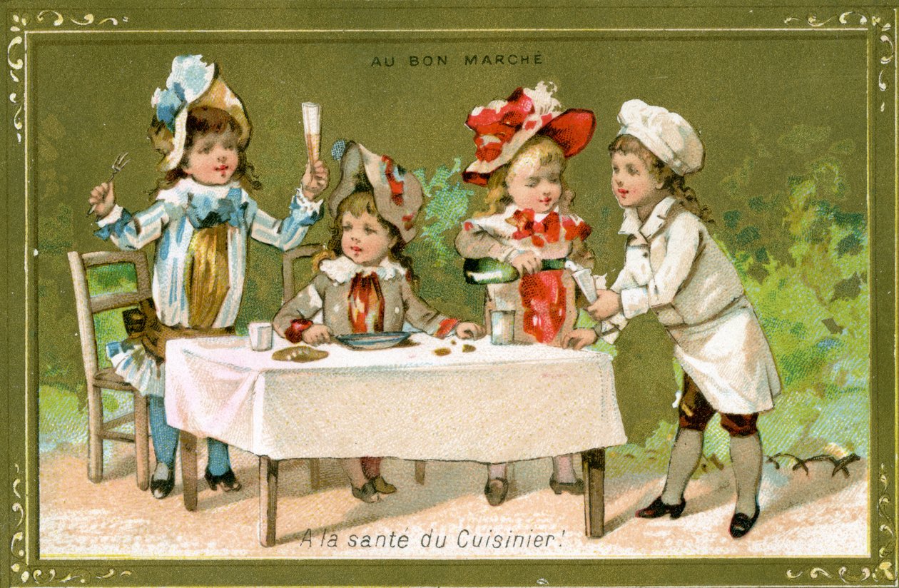 Itt van a szakácsnak!, Bon Marché Áruház promóciós kártyája, 1890 körül alkotó: French School