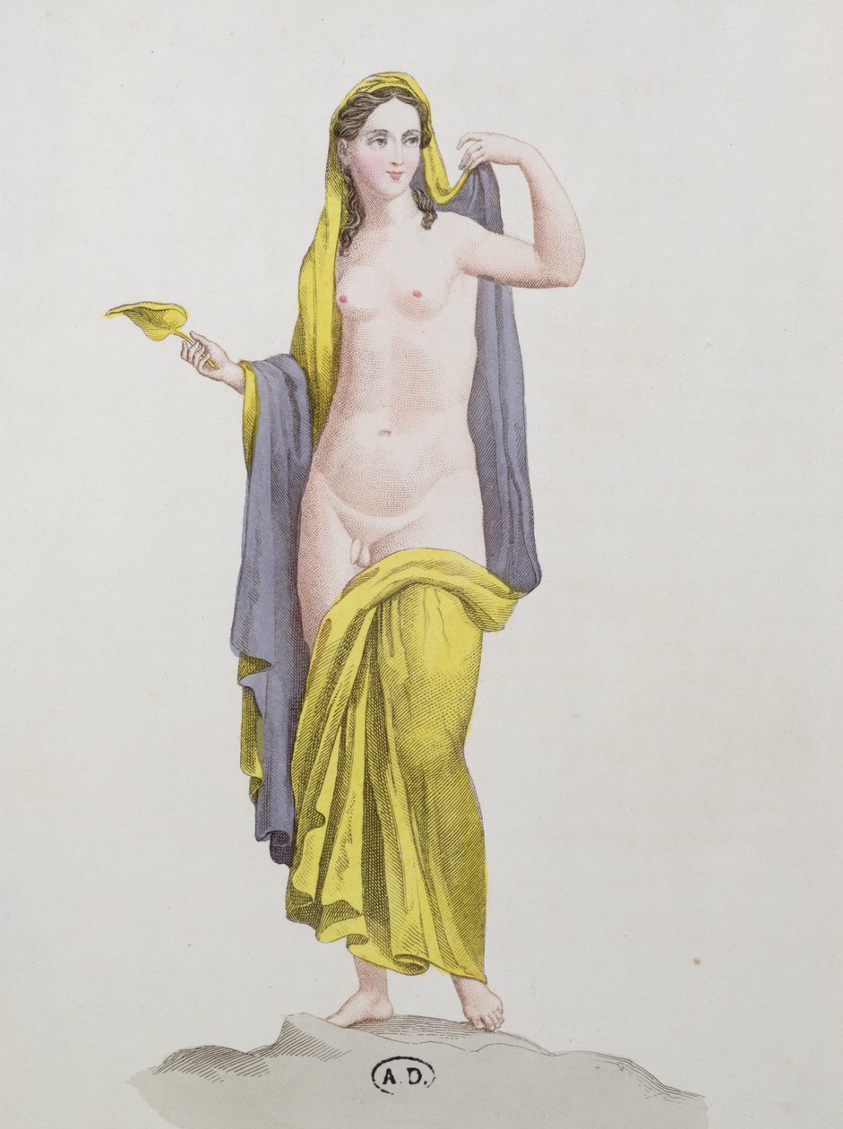 Hermafrodita, egy pompei freskóról, 1800 körül alkotó: French School