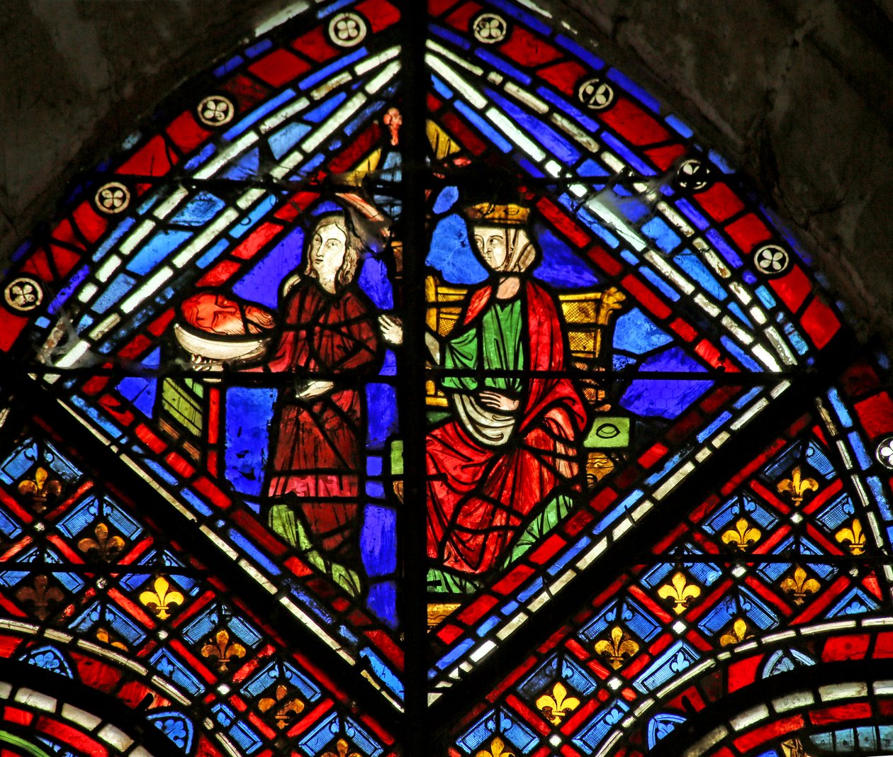 Heródiás és Salome Keresztelő János fejével alkotó: French School