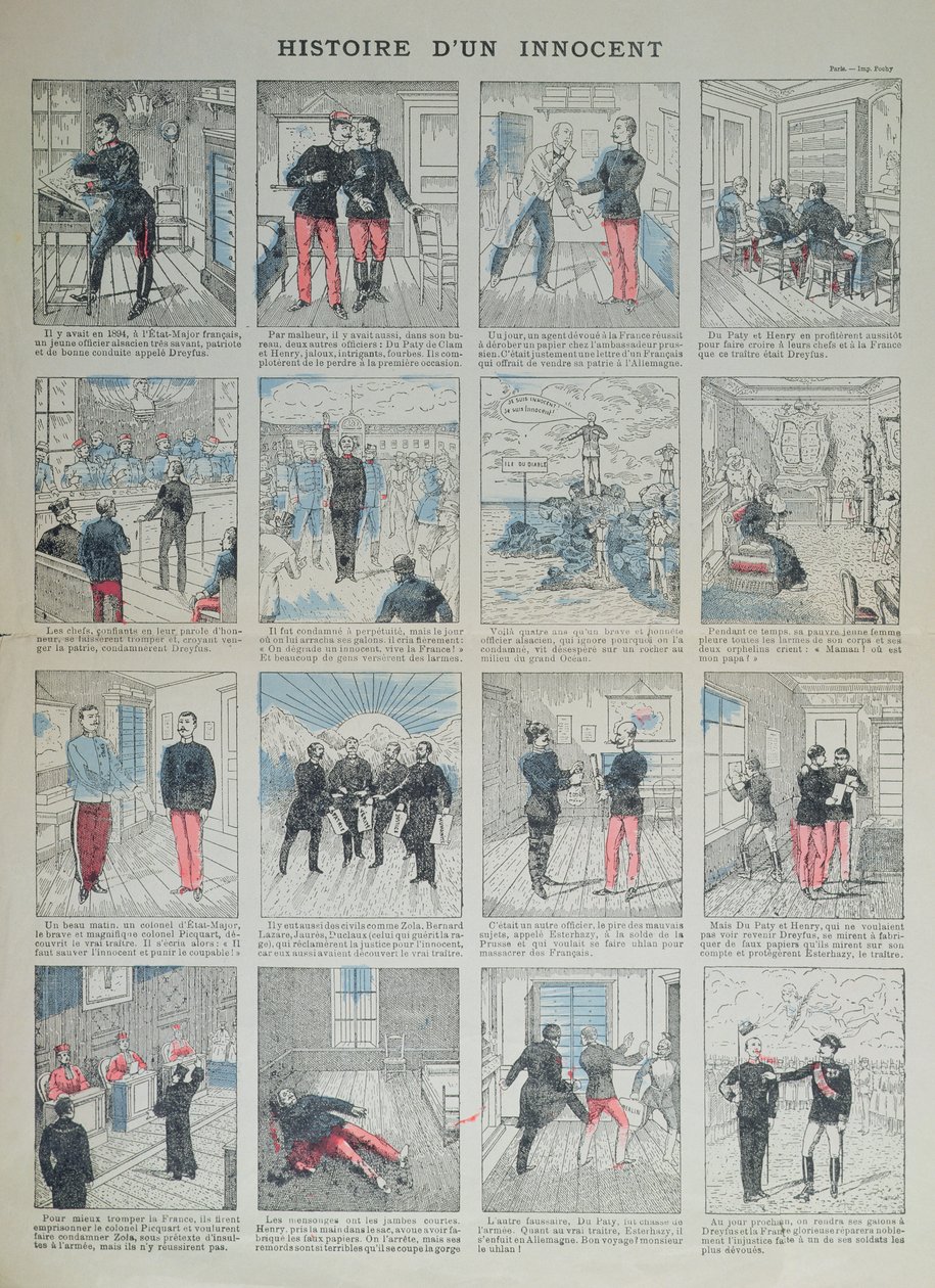 Histoire du Innocent, a Dreyfus-ügy illusztrált története alkotó: French School